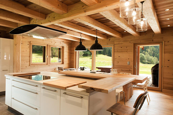 Chalet avec menuiseries Bieber