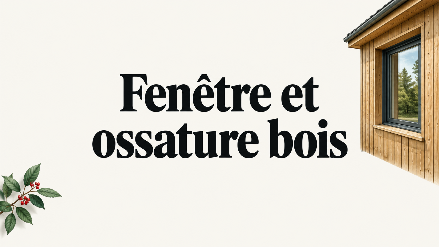 Fen&ecirc;tre install&eacute;e dans la fa&ccedil;ade d&rsquo;une maison &agrave; ossature bois