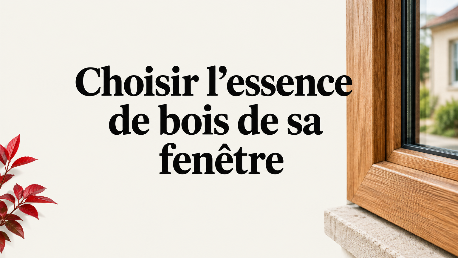Fen&ecirc;tre ext&eacute;rieure en bois pr&eacute;sent&eacute;e en gros plan, avec son veinage naturel et sa finition.