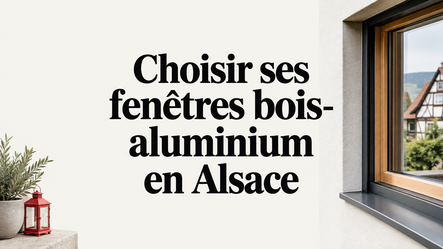 Fen&ecirc;tre bois-aluminium montrant le bois c&ocirc;t&eacute; int&eacute;rieur et l&rsquo;aluminium c&ocirc;t&eacute; ext&eacute;rieur dans une maison en Alsace